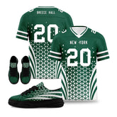 Custom Green White New York Football Jersey and Sports Shoes Combo Offer Personalized Combo ZH-D023031-28